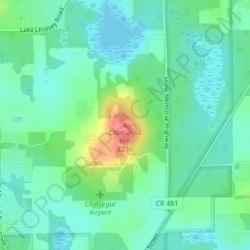 Chinsegut Hill topographic map, elevation, terrain