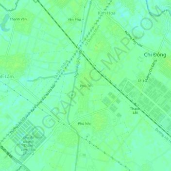 Phù Trì topographic map, elevation, terrain