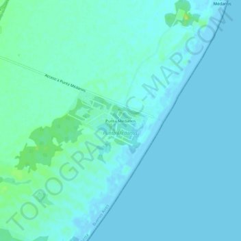 Punta Médanos topographic map, elevation, terrain