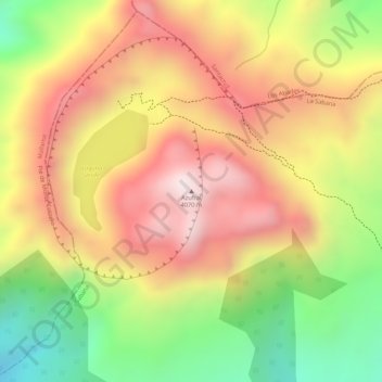Azufral topographic map, elevation, terrain