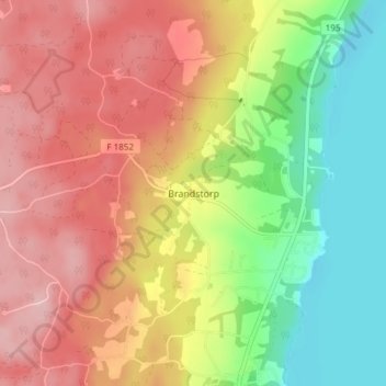Brandstorp topographic map, elevation, terrain