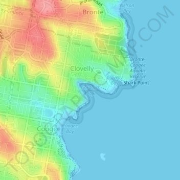 Gordon's Bay topographic map, elevation, terrain