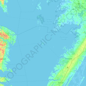 Tangier Island topographic map, elevation, terrain