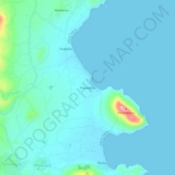 Tsoukalia topographic map, elevation, terrain