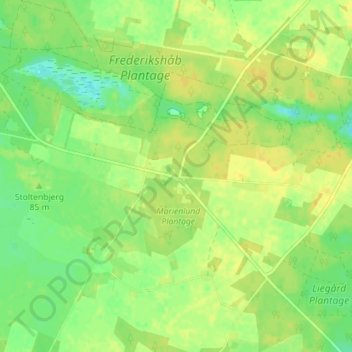 Frederikshaab topographic map, elevation, terrain