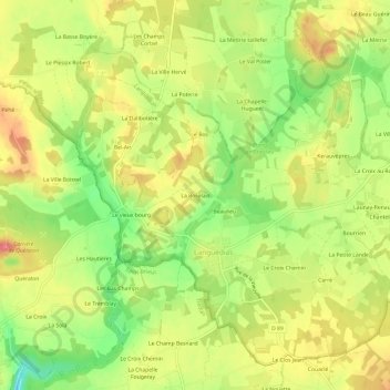 La Roselais topographic map, elevation, terrain
