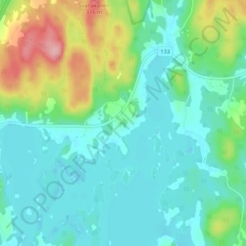 Aranäs topographic map, elevation, terrain