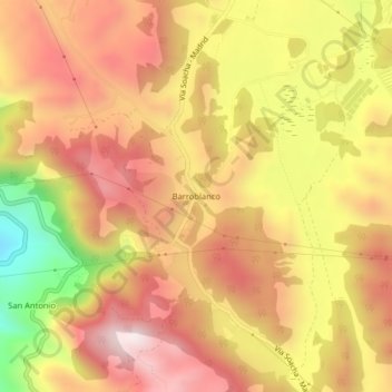 Barroblanco topographic map, elevation, terrain
