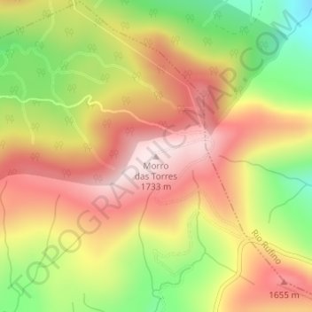 Morro das Torres topographic map, elevation, terrain