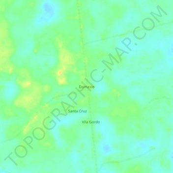 Damasio topographic map, elevation, terrain
