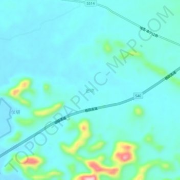 Bahong topographic map, elevation, terrain