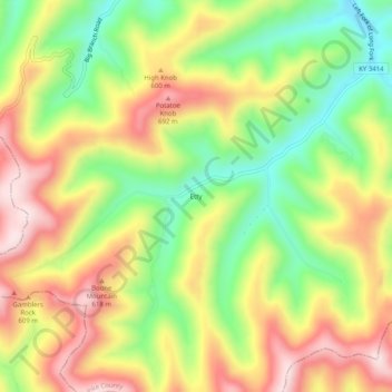 Etty topographic map, elevation, terrain