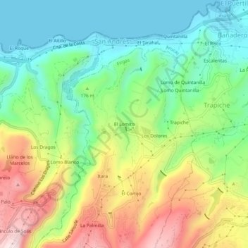 El Lomito topographic map, elevation, terrain