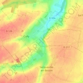 Le Grand Vey topographic map, elevation, terrain