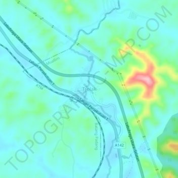 Trolak topographic map, elevation, terrain