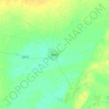 Koro topographic map, elevation, terrain