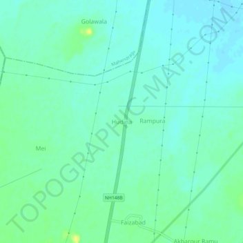 Hudina topographic map, elevation, terrain