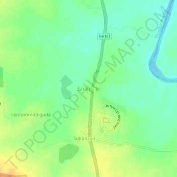 Sarafpalle topographic map, elevation, terrain