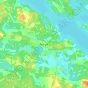 Rejmyre topographic map, elevation, terrain