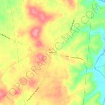 Monroe topographic map, elevation, terrain