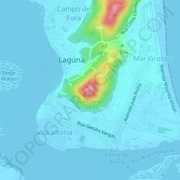 Morro da Glória topographic map, elevation, terrain