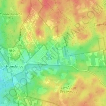 De Krim topographic map, elevation, terrain
