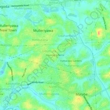 Housing Scheme topographic map, elevation, terrain