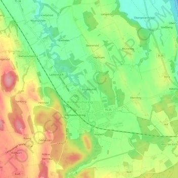 Bannmühle topographic map, elevation, terrain