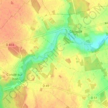 Seez Moulins topographic map, elevation, terrain