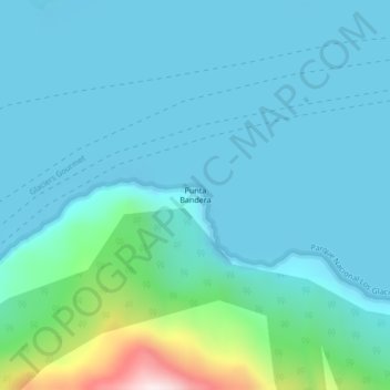 Punta Bandera topographic map, elevation, terrain