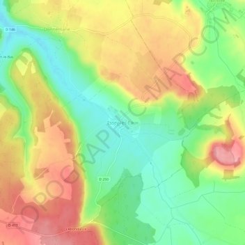 Essey-les-Eaux topographic map, elevation, terrain