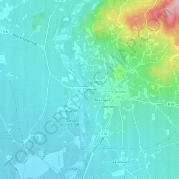 L'Oliveraie topographic map, elevation, terrain