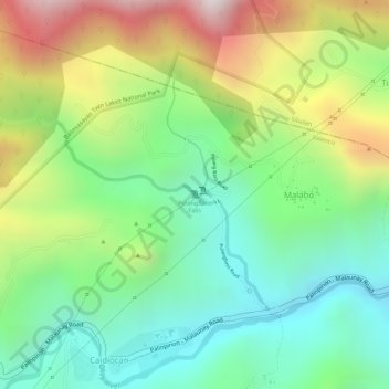 PulangBato Falls topographic map, elevation, terrain