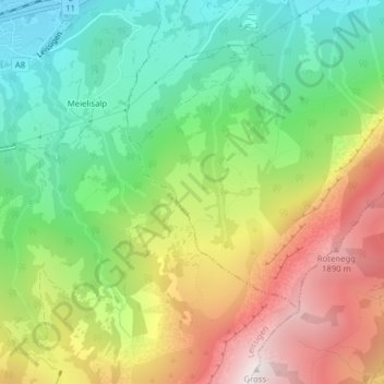 Horeweid topographic map, elevation, terrain