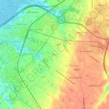 Presa topographic map, elevation, terrain