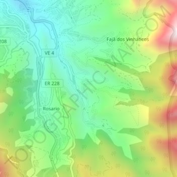 Achada do Til topographic map, elevation, terrain