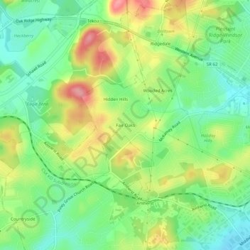 Fair Oaks topographic map, elevation, terrain