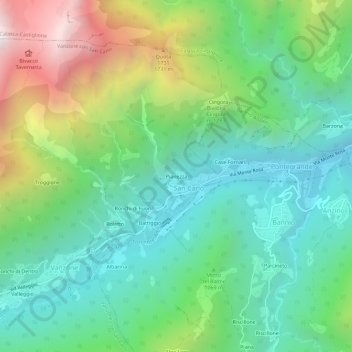 Pianezza topographic map, elevation, terrain
