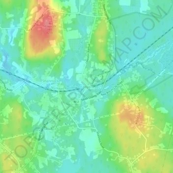 Kenyon topographic map, elevation, terrain