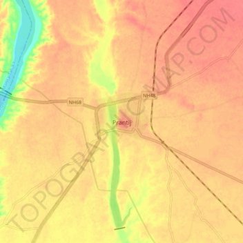 Prantij topographic map, elevation, terrain