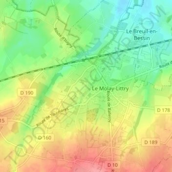 Tainville topographic map, elevation, terrain