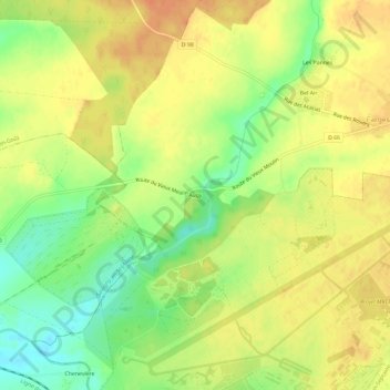 Augy topographic map, elevation, terrain