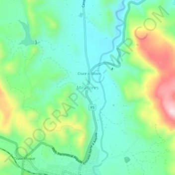 Miraflores topographic map, elevation, terrain