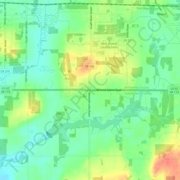 Westville topographic map, elevation, terrain