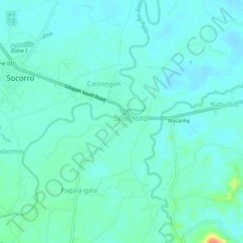 Bogainvilla topographic map, elevation, terrain
