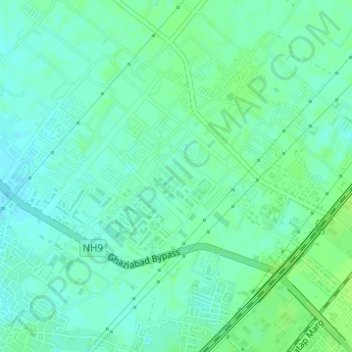 Rajnagar Extension topographic map, elevation, terrain
