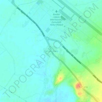 Tanak Awu topographic map, elevation, terrain
