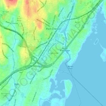 Purdys Grove topographic map, elevation, terrain
