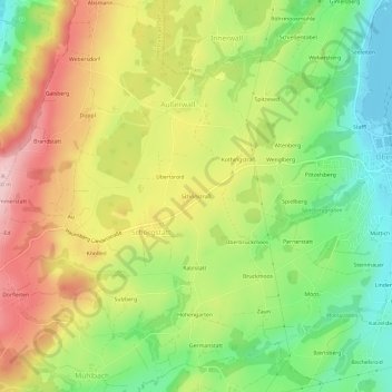 Schönstraß topographic map, elevation, terrain