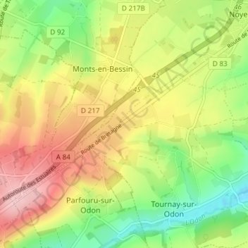 La Route topographic map, elevation, terrain